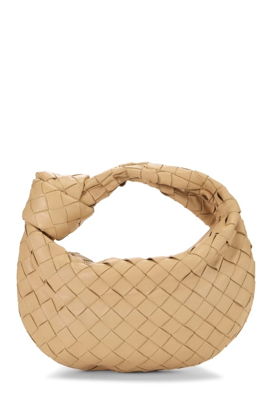 Beige Intrecciato Leather Jodie Mini