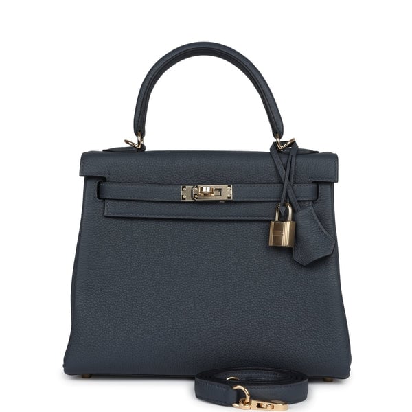 Hermes Hermes Kelly Retourne 25 Gris Misty Togo Permabrass Hardware