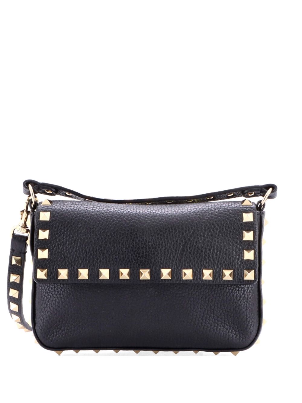 Rockstud Top Handle Pouch Leather Mini crossbody bag