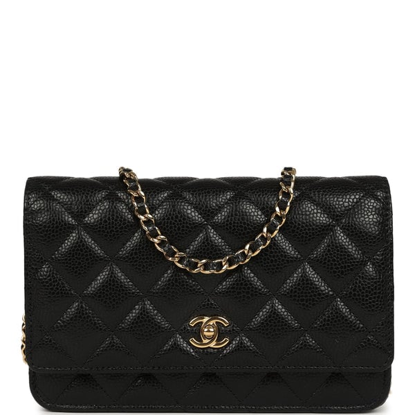 Chanel Wallet On Chain WOC Black Caviar Gold Hardware