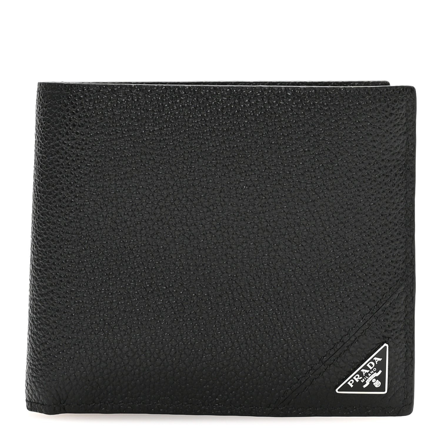 Vitello Micro Grain Bi-Fold Wallet Black
