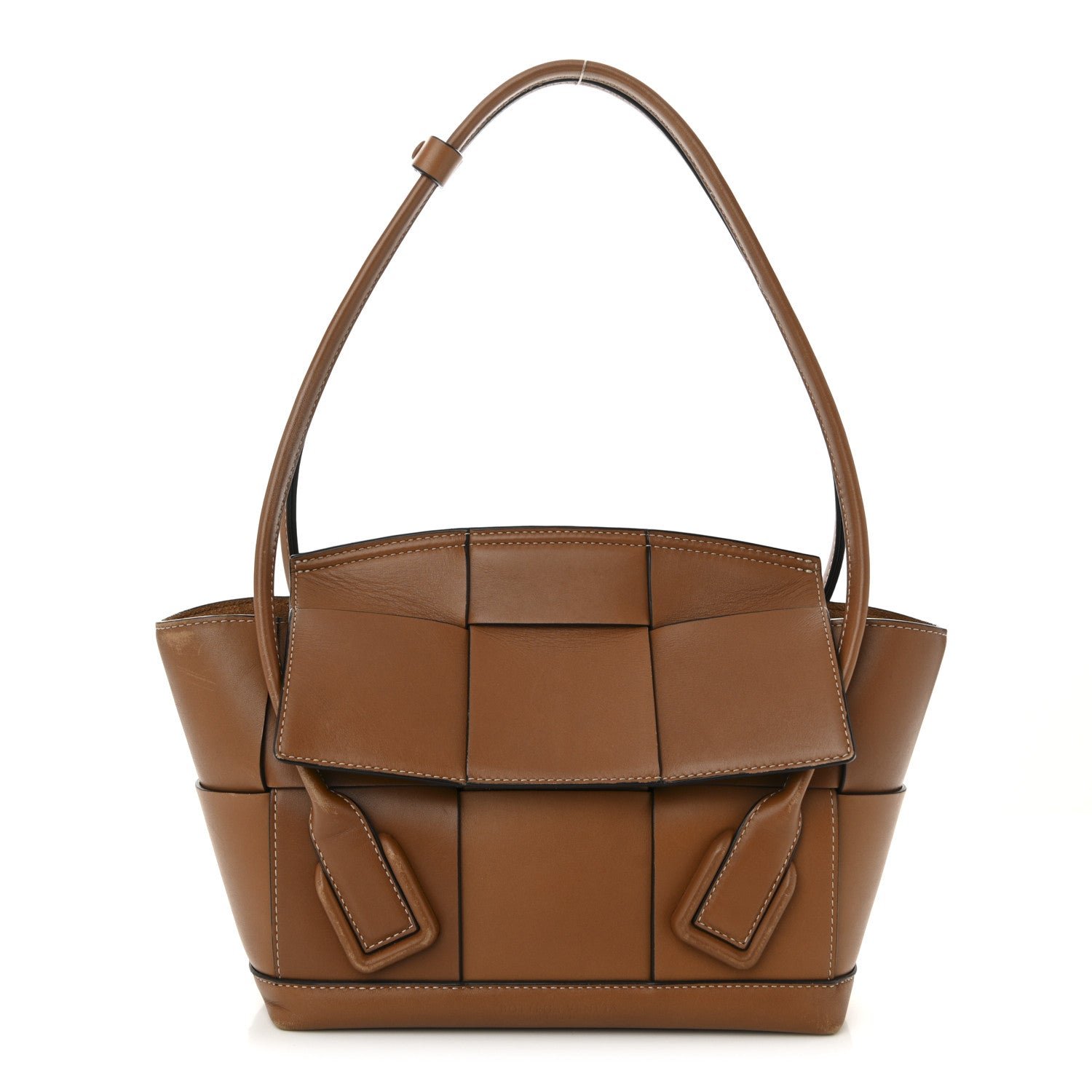 Bottega Veneta French Calfskin Maxi Intrecciato Small Arco Wood