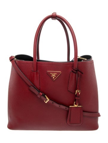 Saffiano Leather Double Bag Medium