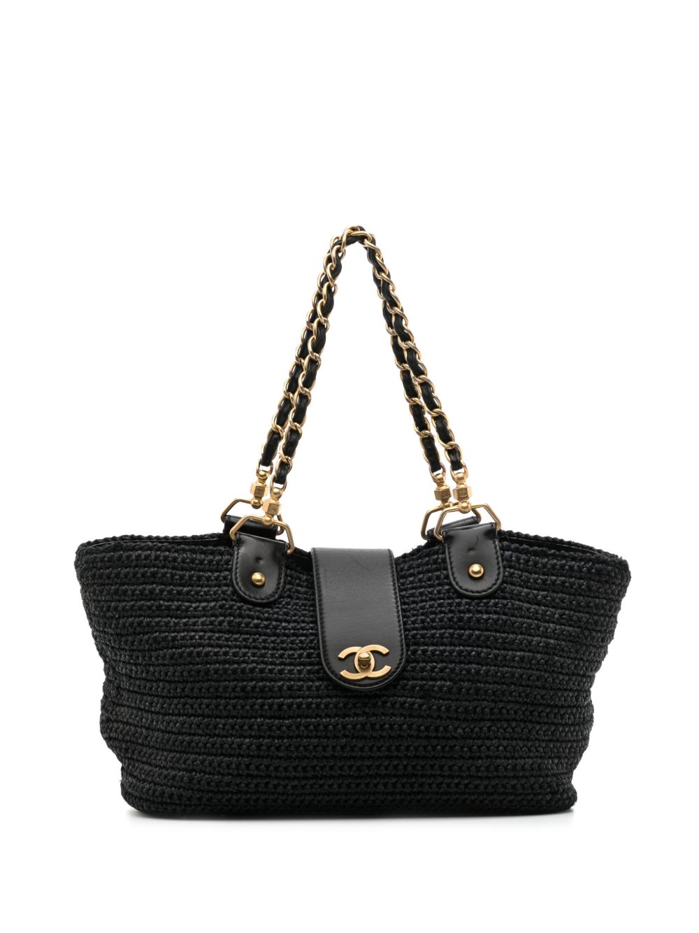 2005-2006 chain-strap raffia handbag