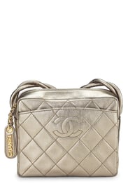Chanel Metallic Gold Quilted Lambskin Shoulder Bag Mini