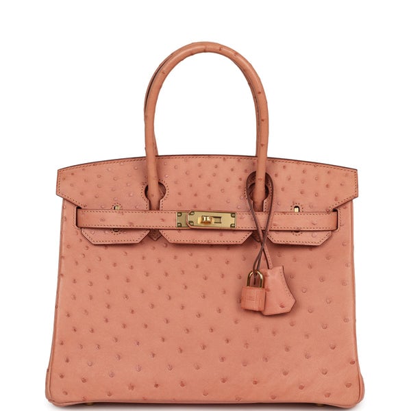 Hermes Birkin 30 Terre Cuite Ostrich Gold Hardware