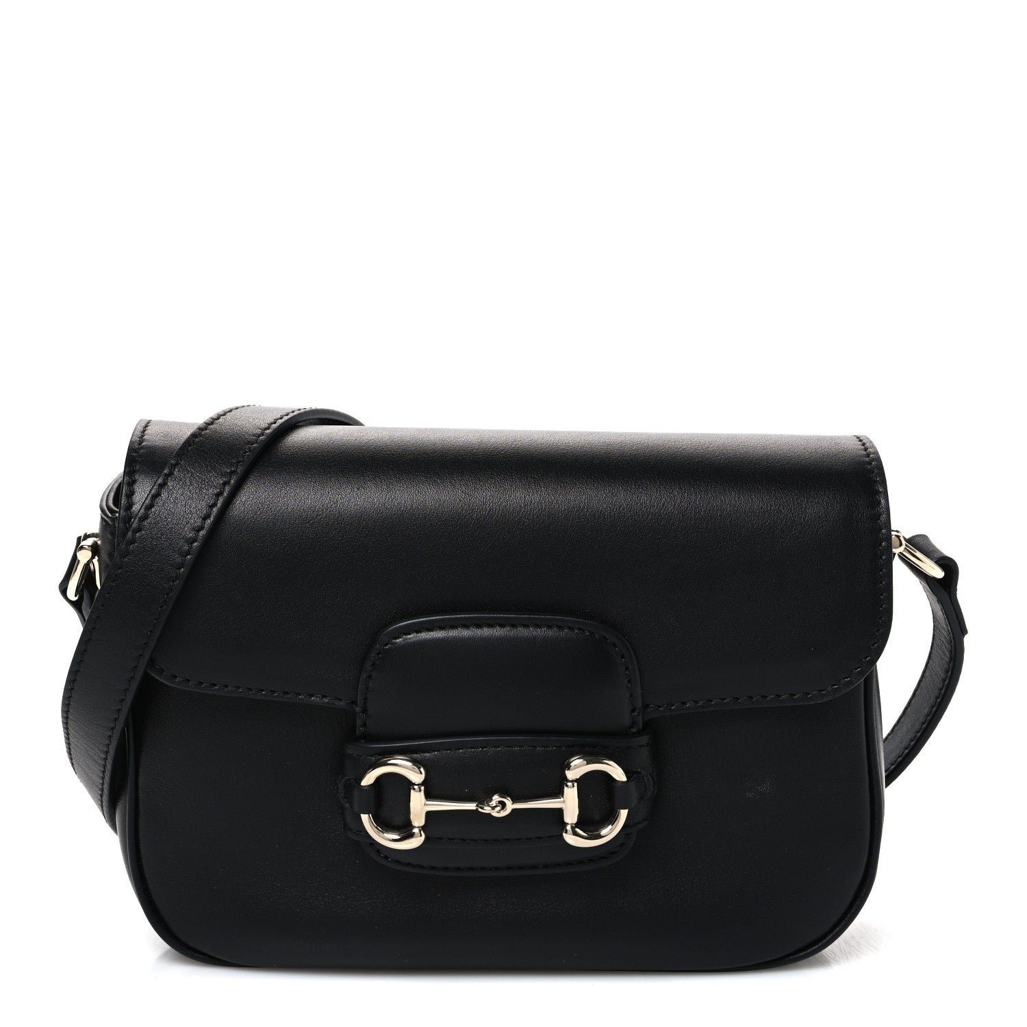 Gucci Arabella Calfskin Horsebit 1955 Small Shoulder Bag  Black
