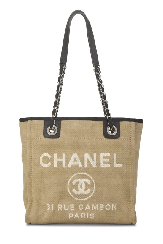 Beige Canvas Deauville Tote Mini