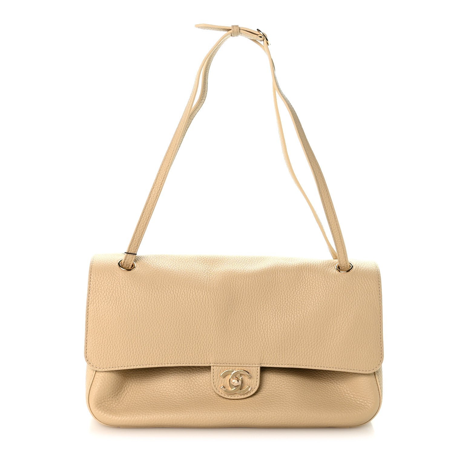Chanel Grained Calfskin Small Souplissimo Maxi Flap Beige