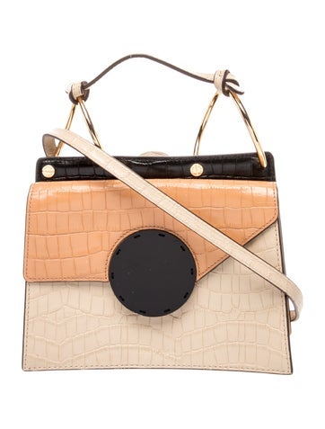 Embossed Leather Top Handle Bag