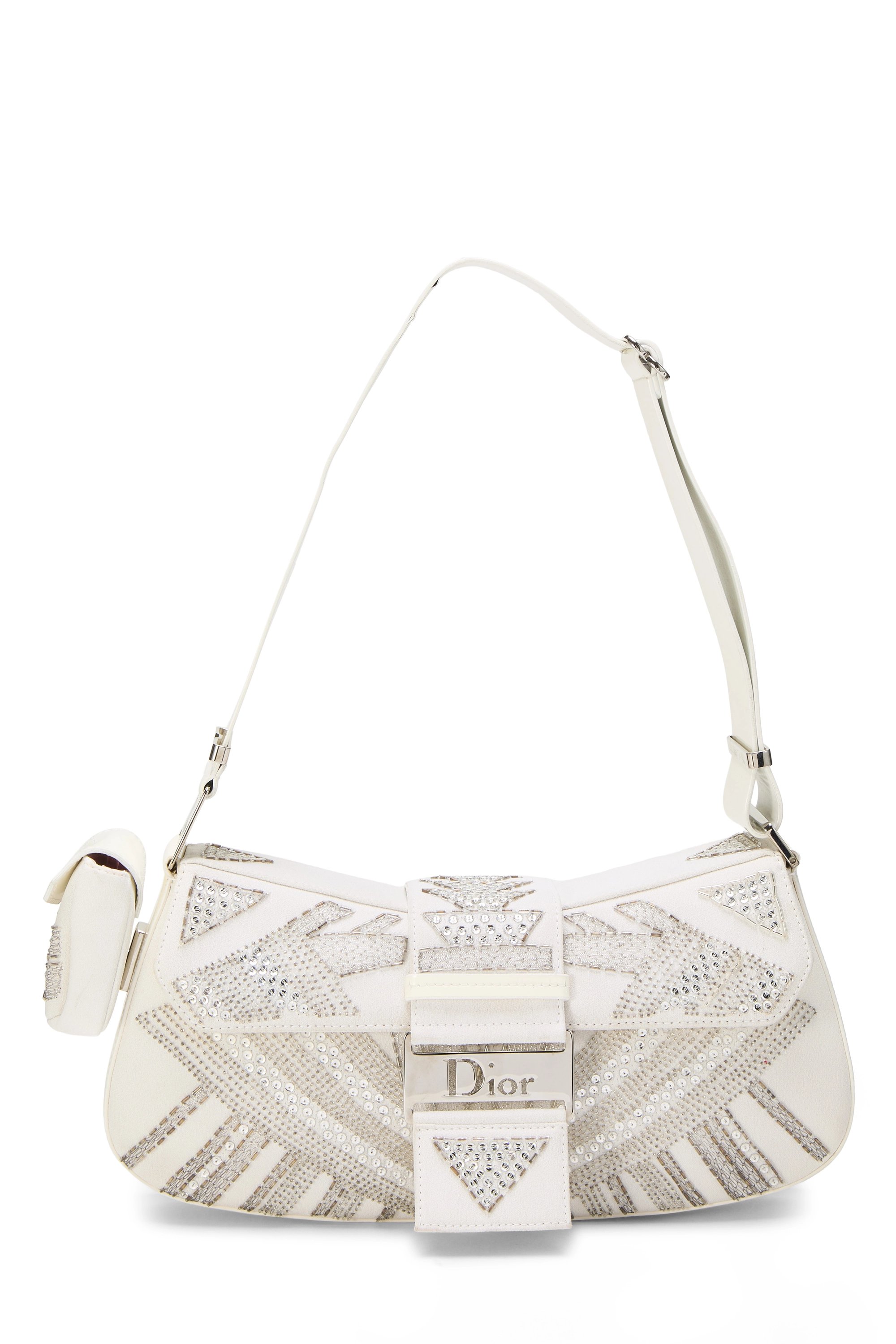 White Embellished Street Chic Columbus Shoulder Bag