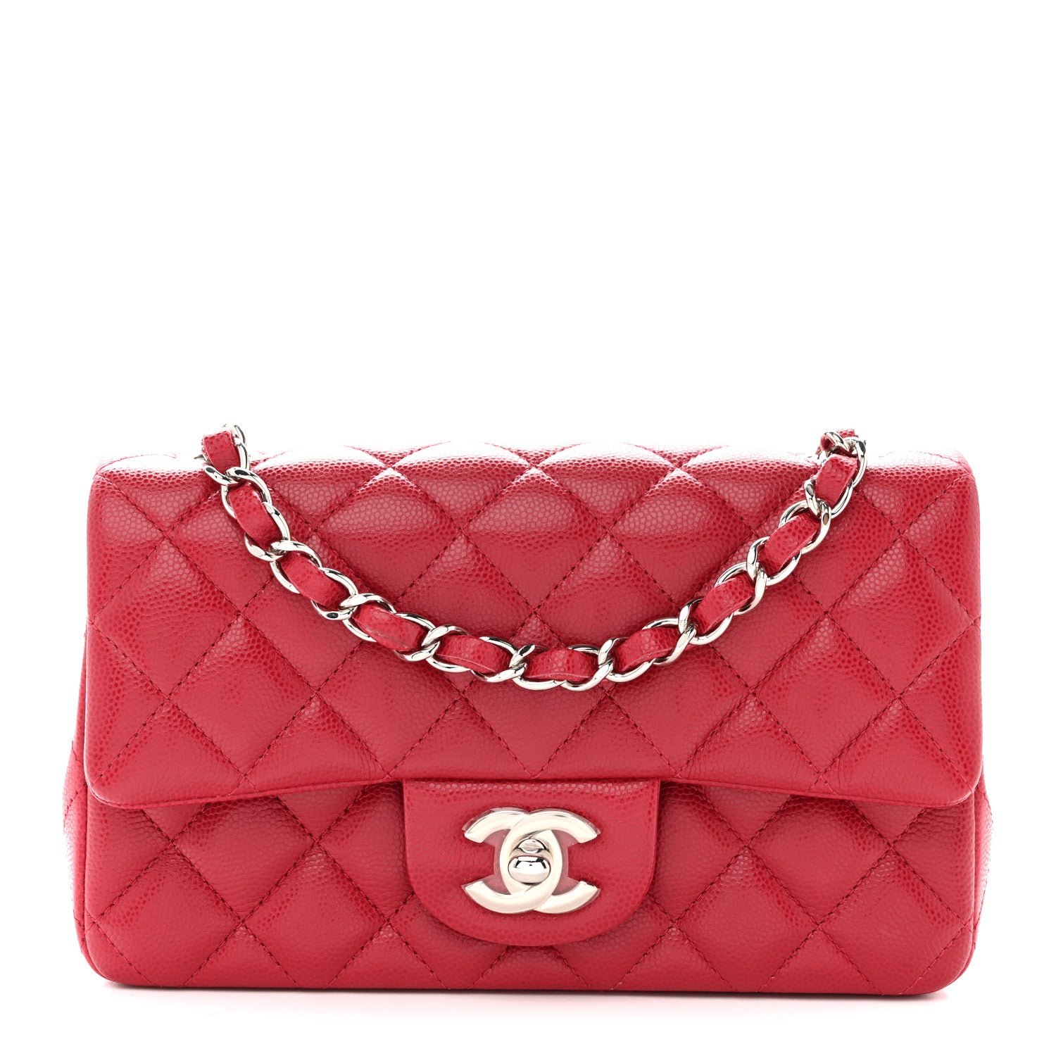 Chanel Caviar Quilted Mini Rectangular Flap Pink