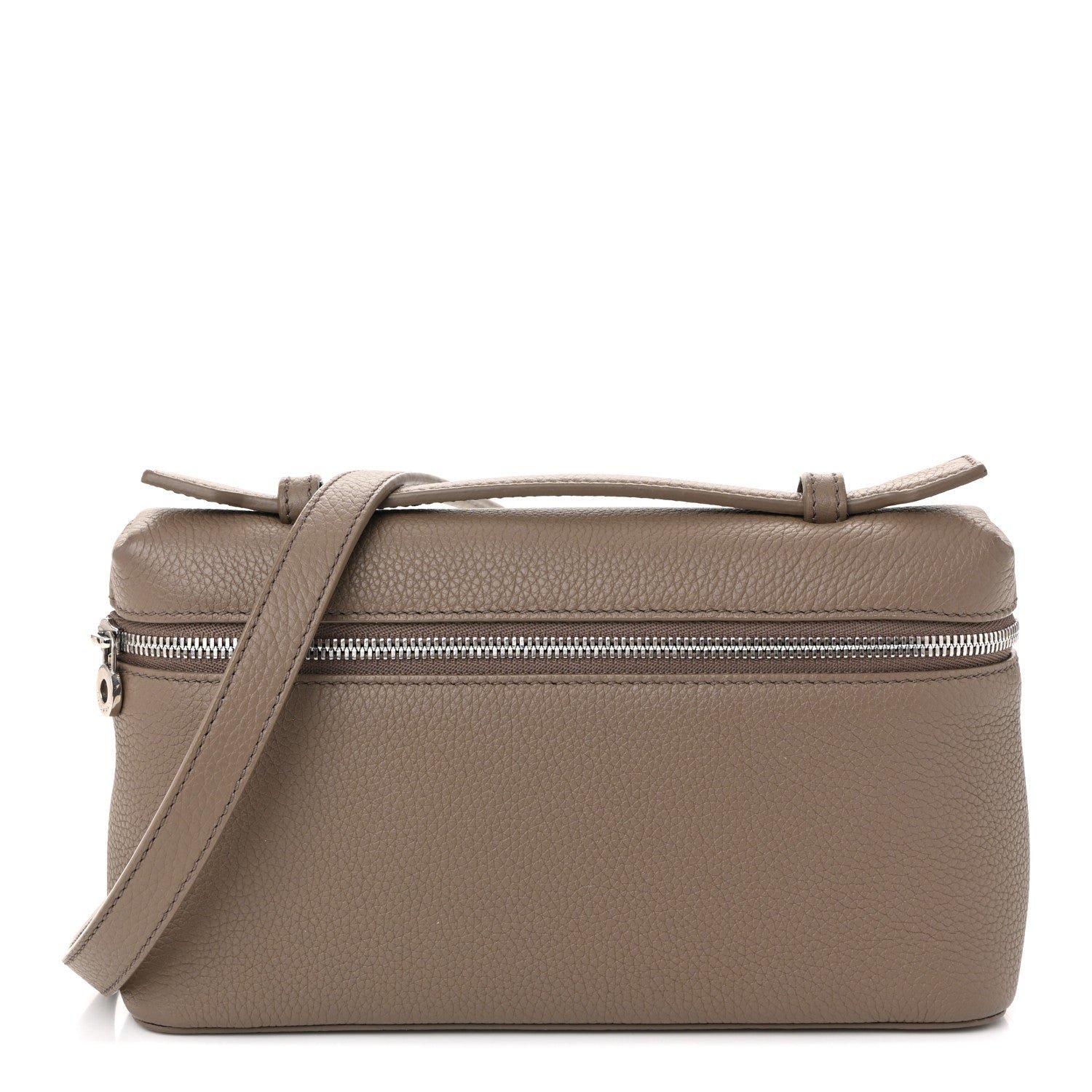 Loro Piana Grained Calfskin L19 Extra Pocket Pouch Warm Mastic