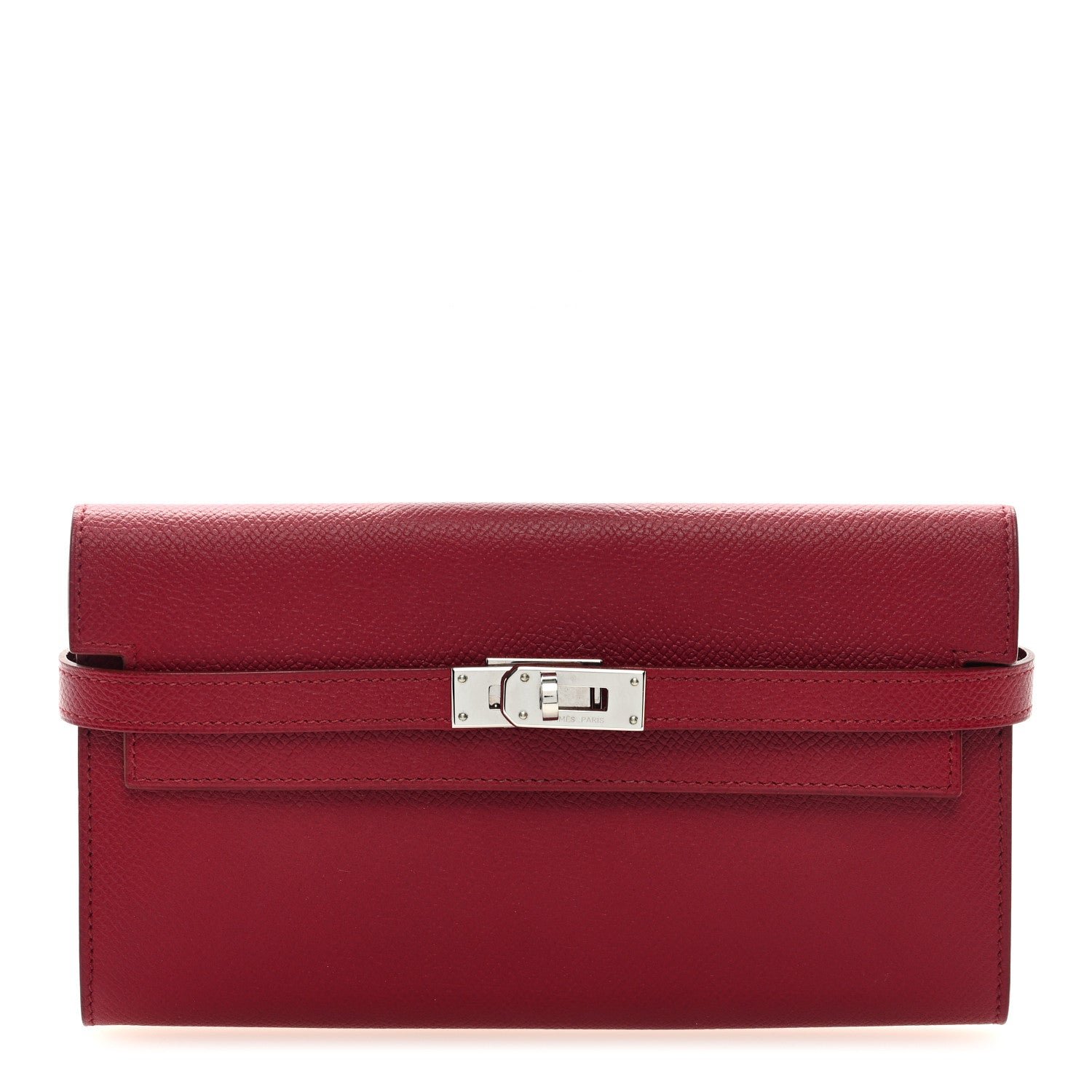 Hermes Epsom Kelly Longue Wallet Rouge Grenat
