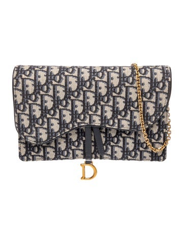 Oblique Jacquard Wallet on Chain w/ Tags