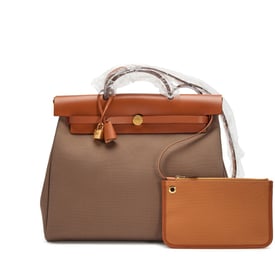 Hermes Fauve Vache Hunter, Etoupe, and Dune Toile Herbag 39 Gold Hardware, 2021