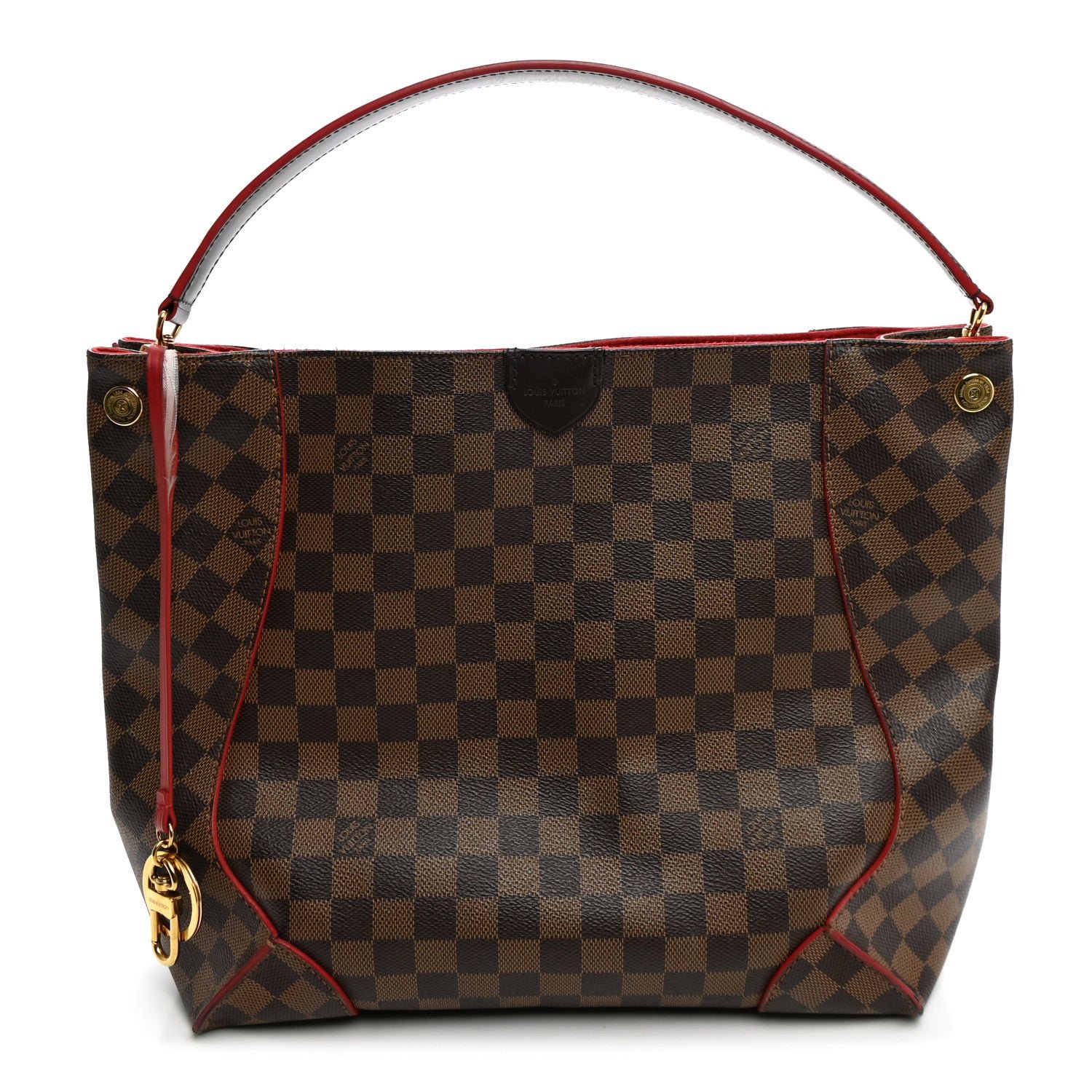 Louis Vuitton Damier Ebene Caissa Hobo Cherry