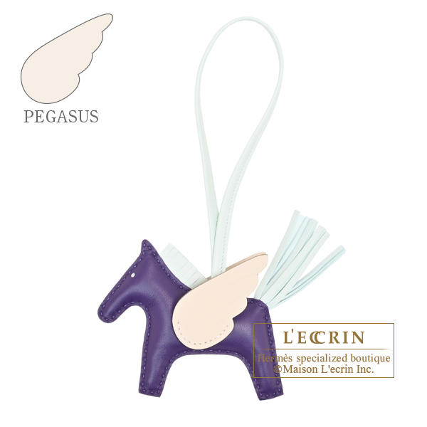 Hermes Rodeo charm Pegasus PM Purple/Vert peppermint/Craie Agneau/Swift leather