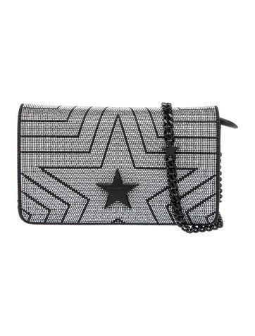 Stella McCartney Metal Star Studded Velvet Shoulder Bag Small