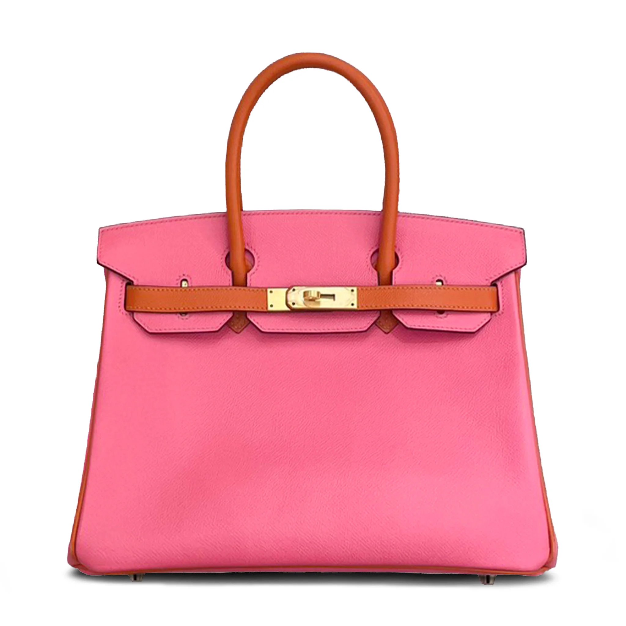 Very Good ( Rank A) HERMÈS Special Order Birkin 30 Rose Azalee (8W) Orange Epsom Brushed Gold hardware A (2017)