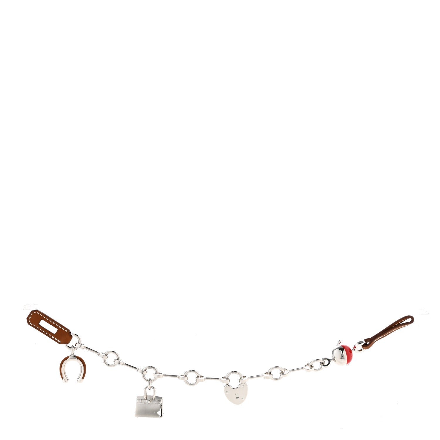 Hermes Hermes Palladium Barenia Bijou De Sac Bag Charm Fauve Rouge De Coeur