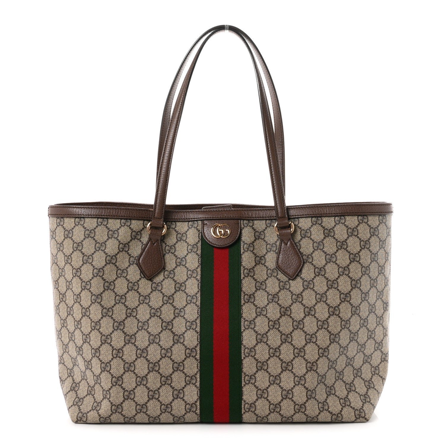 Gucci GG Supreme Monogram Medium Ophidia Shopping Tote Brown
