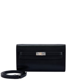 Hermes Black Chèvre Kelly-To-Go Wallet Electrum Hardware, 2025