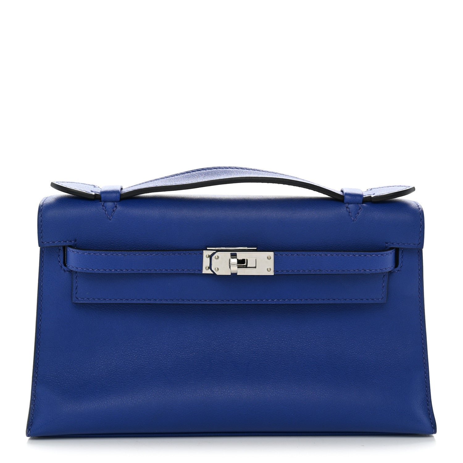 Hermes Swift Kelly Pochette Clutch Bleu Electrique
