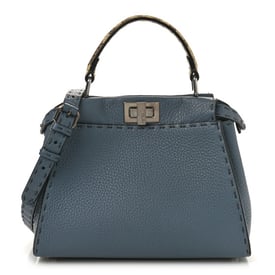Fendi Cuoio Romano Snakeskin Selleria Mini Peekaboo Iconic Satchel Tempesta