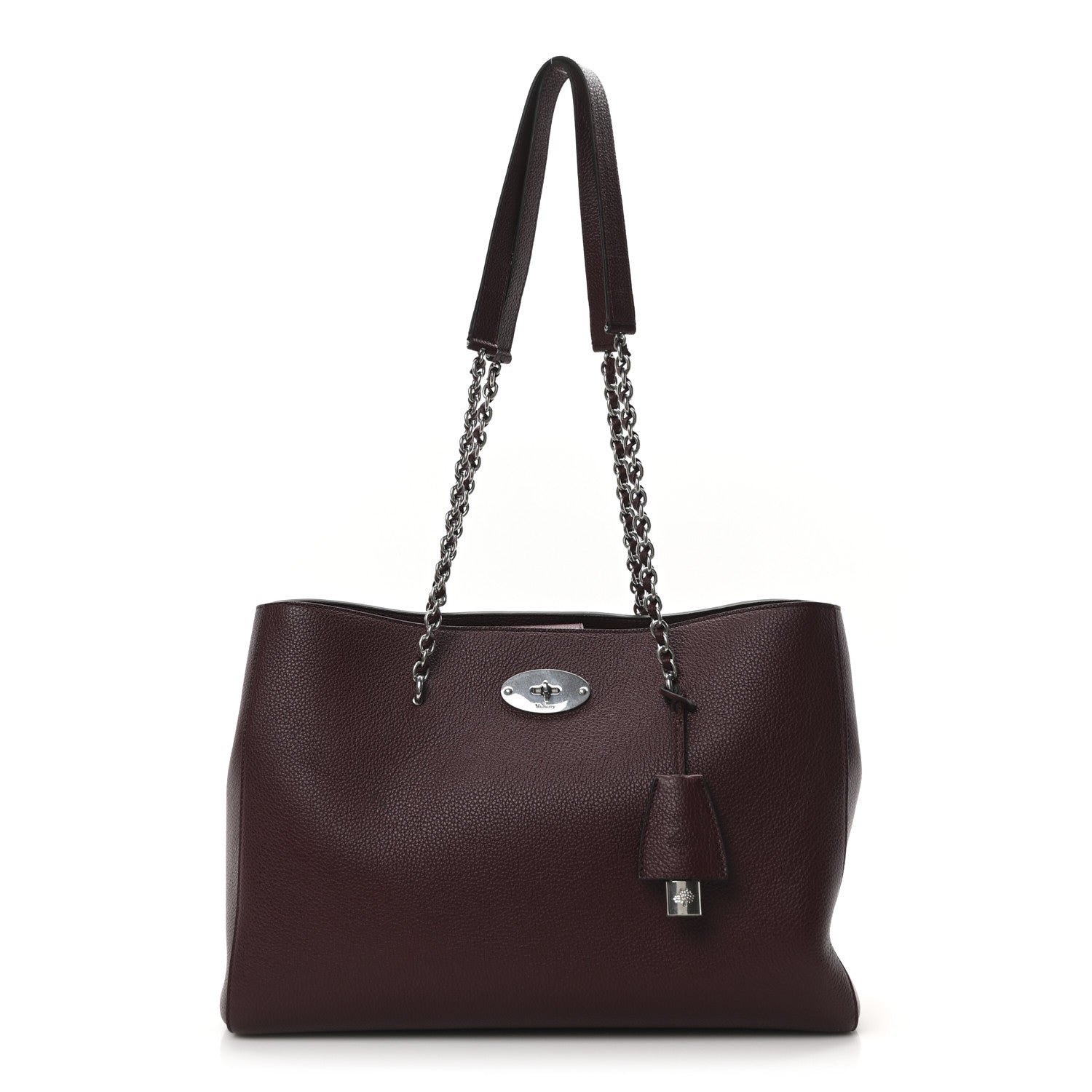 Mulberry Small Classic Grain Lily Chain Tote Black Cherry