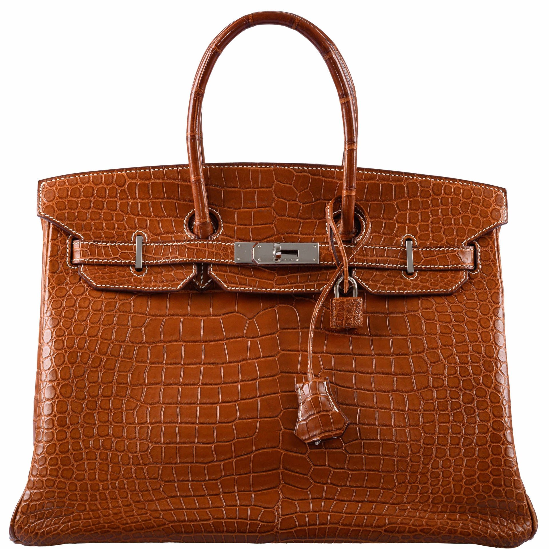 Hermes Hermès Birkin 35 Fauve Matte Porosus Crocodile Palladium Hardware
