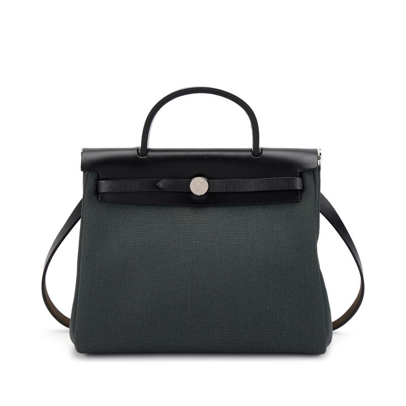 Black Vache Hunter and Vert de Gris Toile Herbag Zip 31 Palladium Hardware, 2019