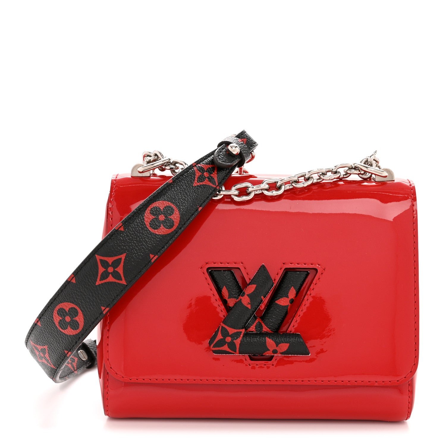 Louis Vuitton Louis Vuitton Patent Monogram Infrarouge Twist Shoulder Bag PM Coquelicot