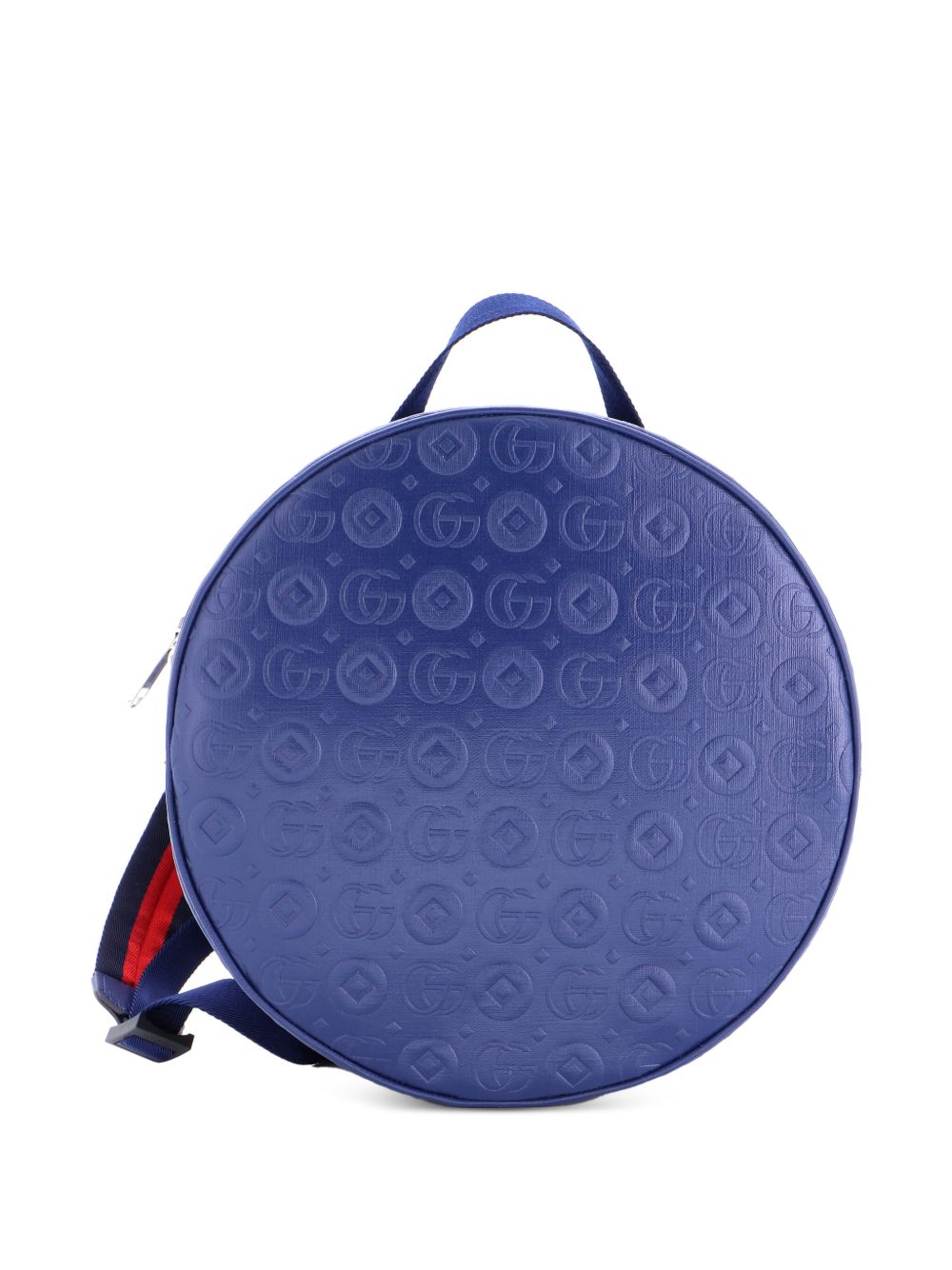 Children's Round Zip Embossed Leather backpack