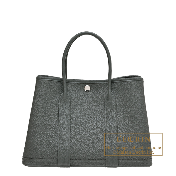 Hermes Garden Party bag 30/TPM Vert mangrove Negonda leather Silver hardware