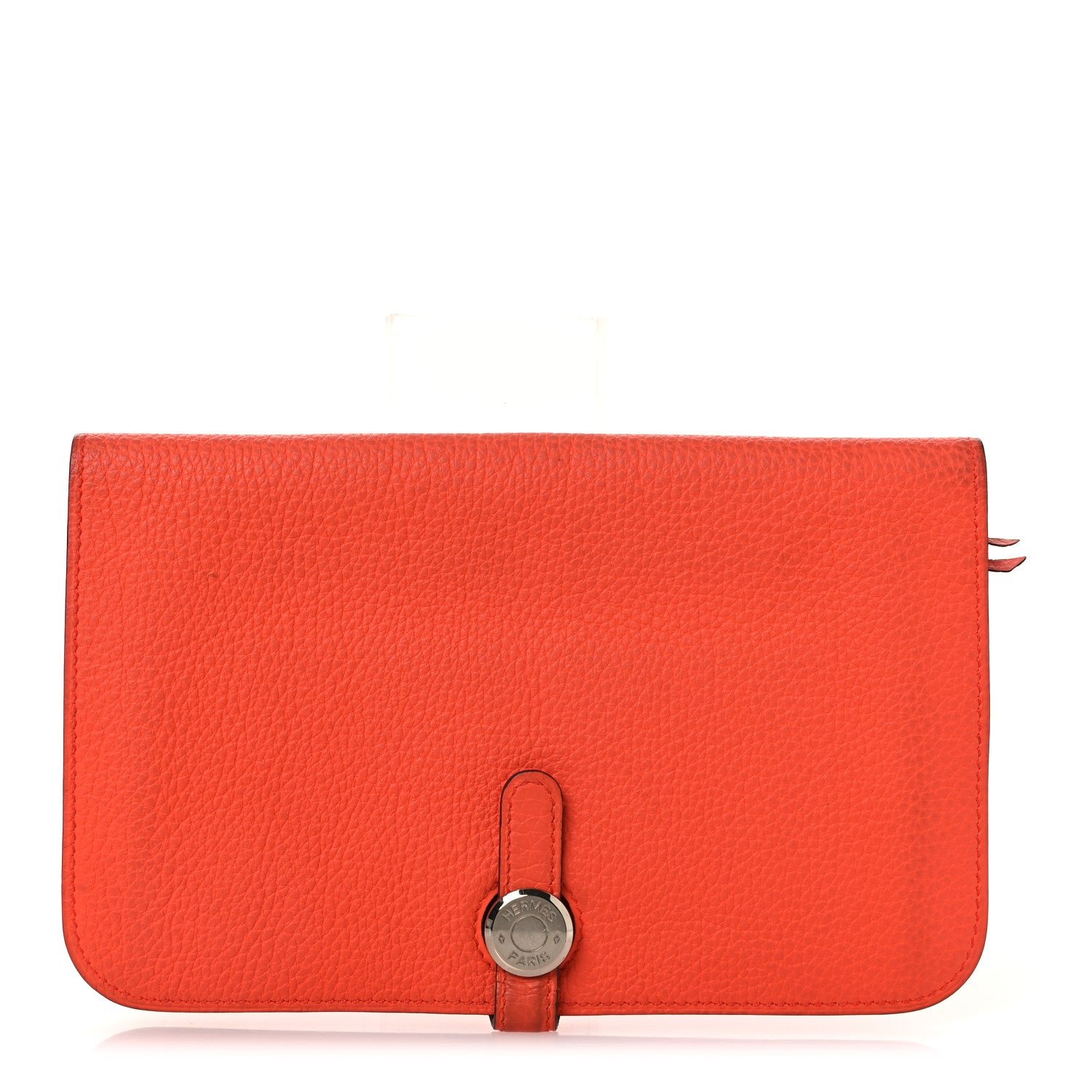 Hermes Togo Dogon Duo Wallet Orange Poppy Rose Candy