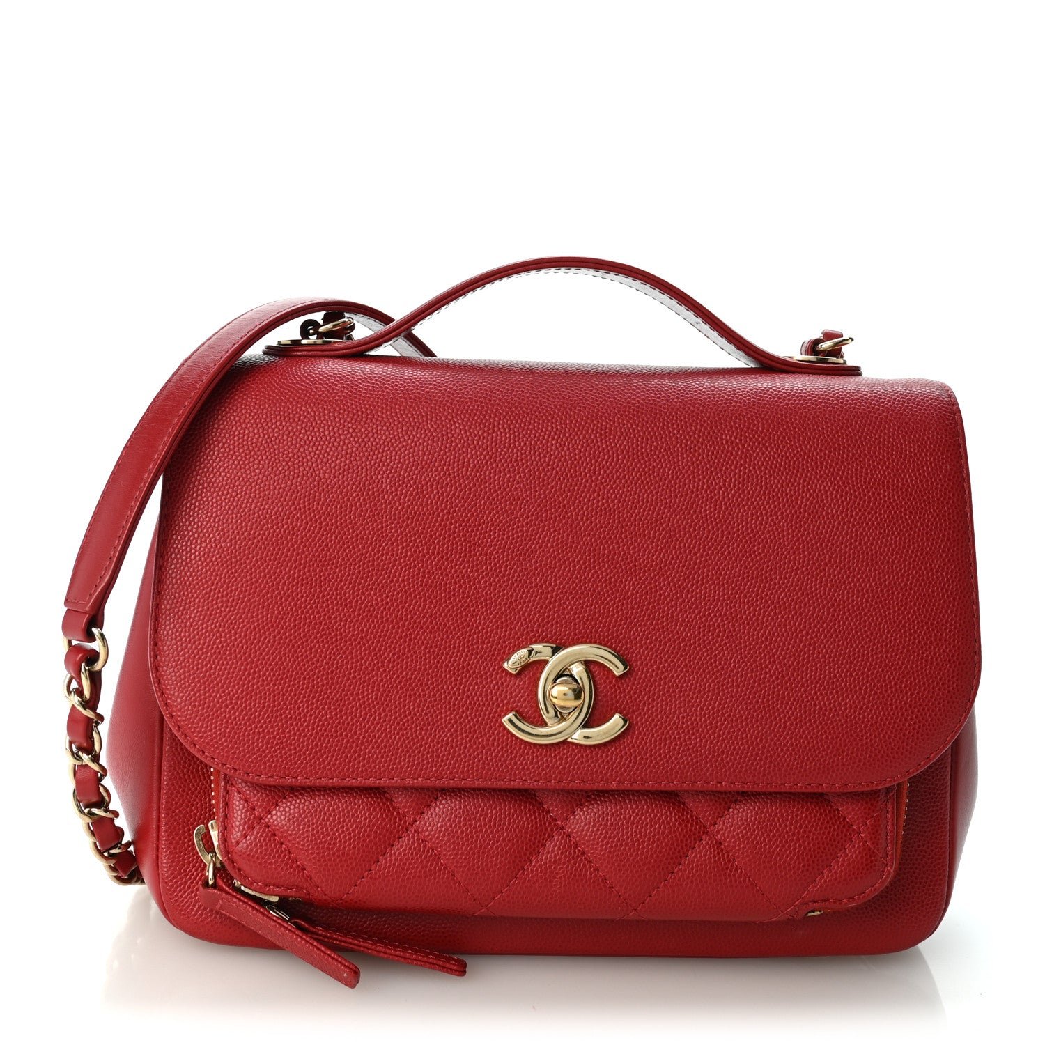 Chanel Caviar Quilted Medium Business Affinity Flap Red