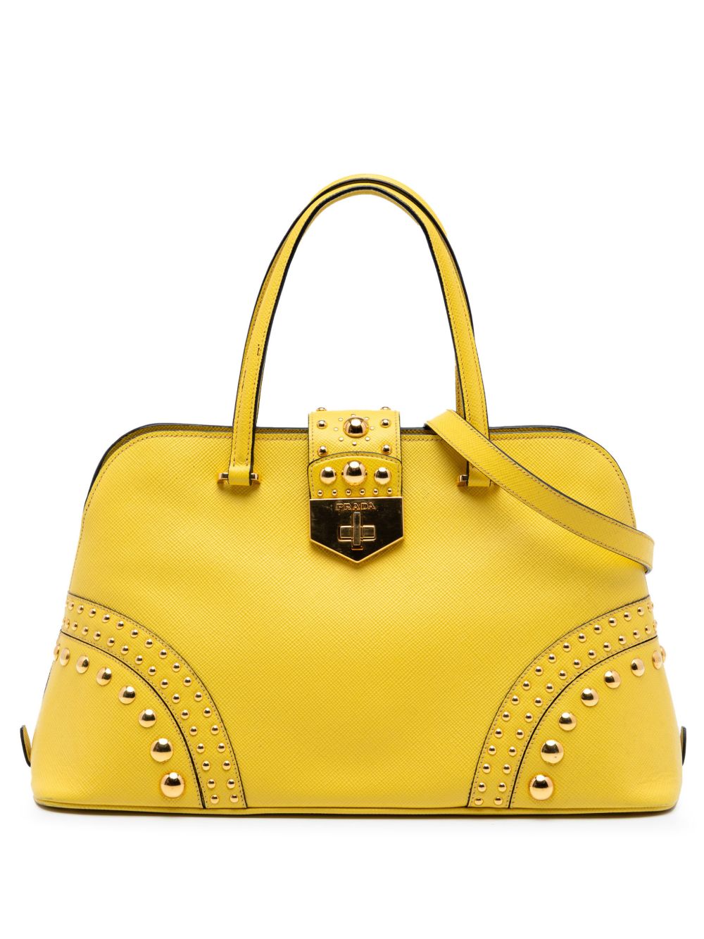 2010-2025 Studded Saffiano Cuir Promenade satchel