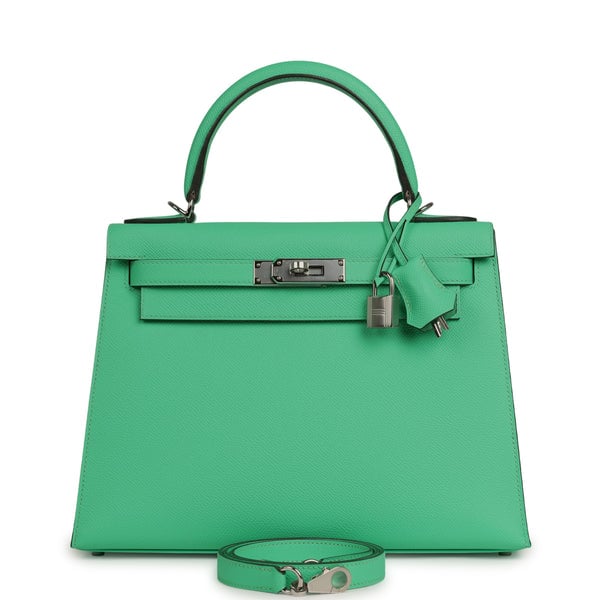 Hermes Hermes Kelly Sellier 28 Vert Comics Epsom Palladium Hardware
