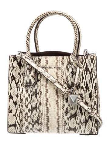 Snakeskin Top Handle Bag