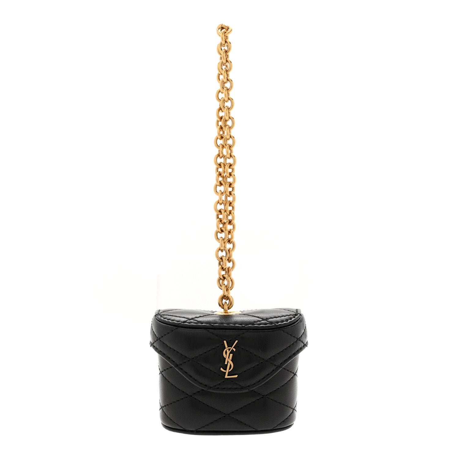 Saint Laurent Saint Laurent Lambskin Matelasse Monogram June Box Bag Charm Black