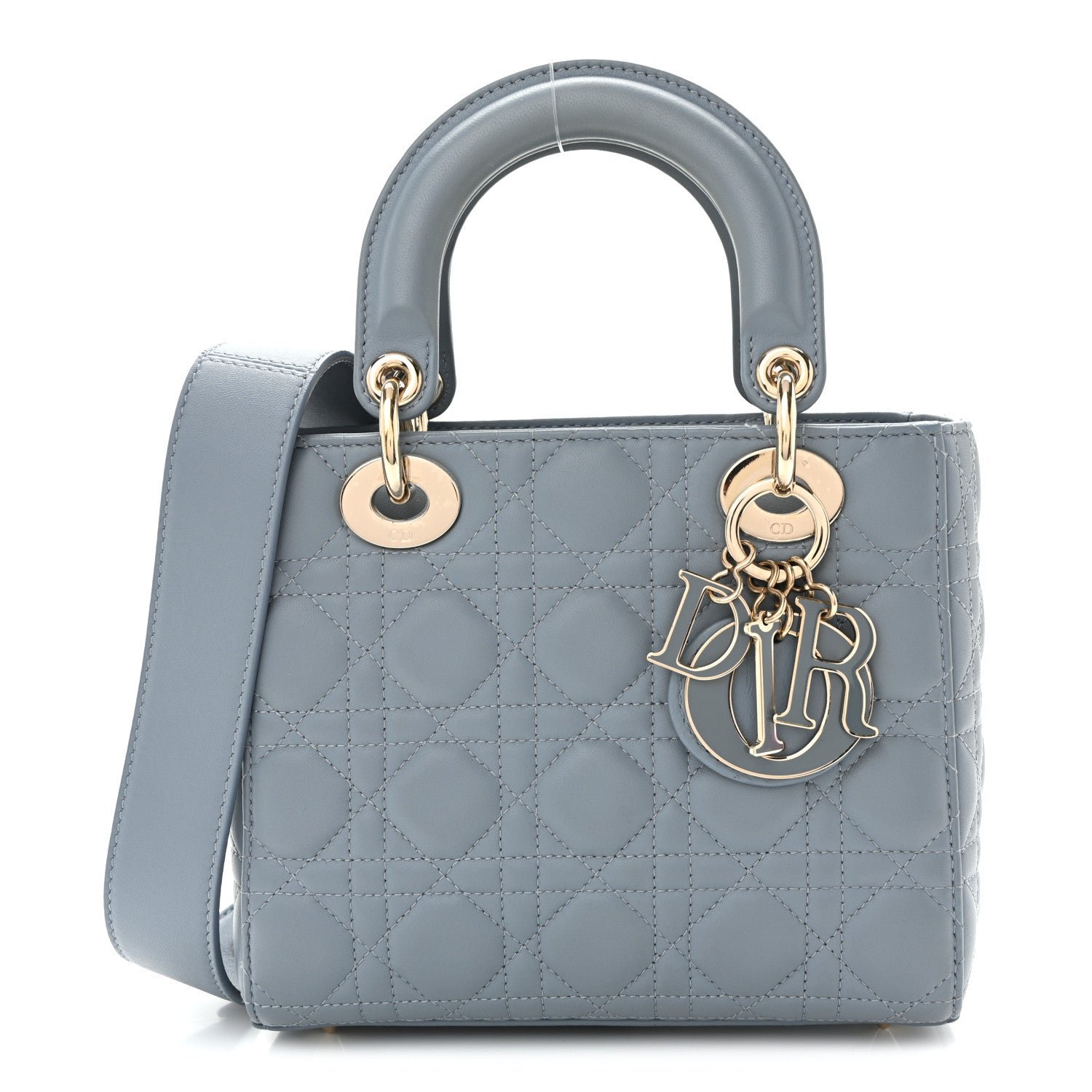 Christian Dior Lambskin Cannage Small My ABCDior Lady Dior Cloud Blue