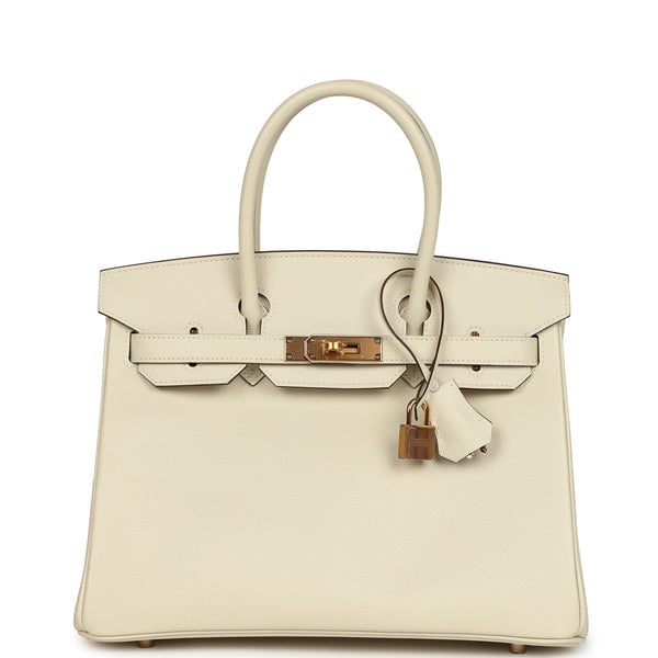 Hermes Pre-owned Hermes Special Order (HSS) Birkin 30 Craie Verso Epsom Rose Gold Hardware