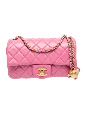 Rectangular Mini Pearl Crush Flap Bag