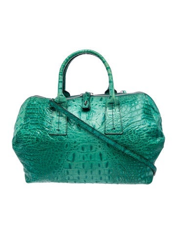 Embossed Leather Top Handle Bag