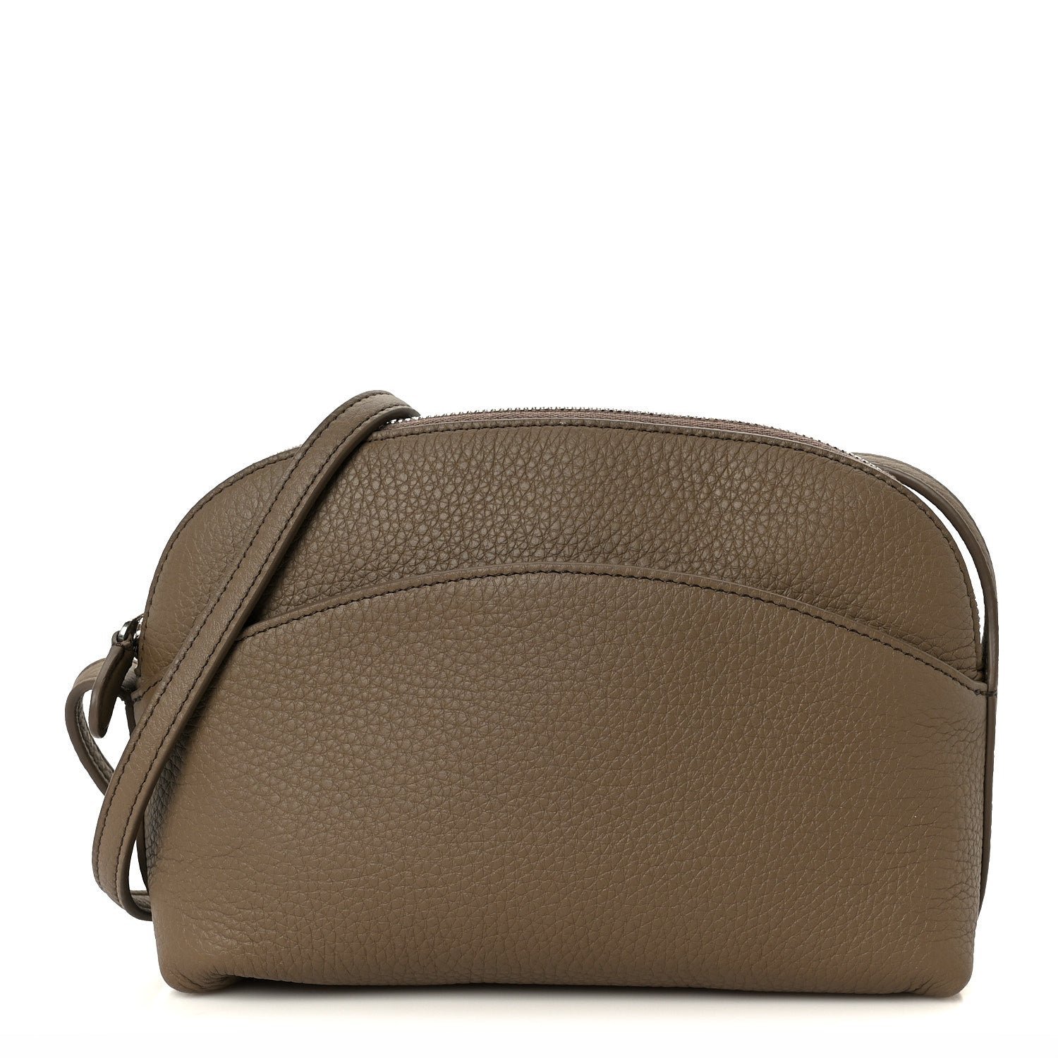 The Row The Row Grained Calfskin Annie E/W Crossbody Bag Smoked Taupe