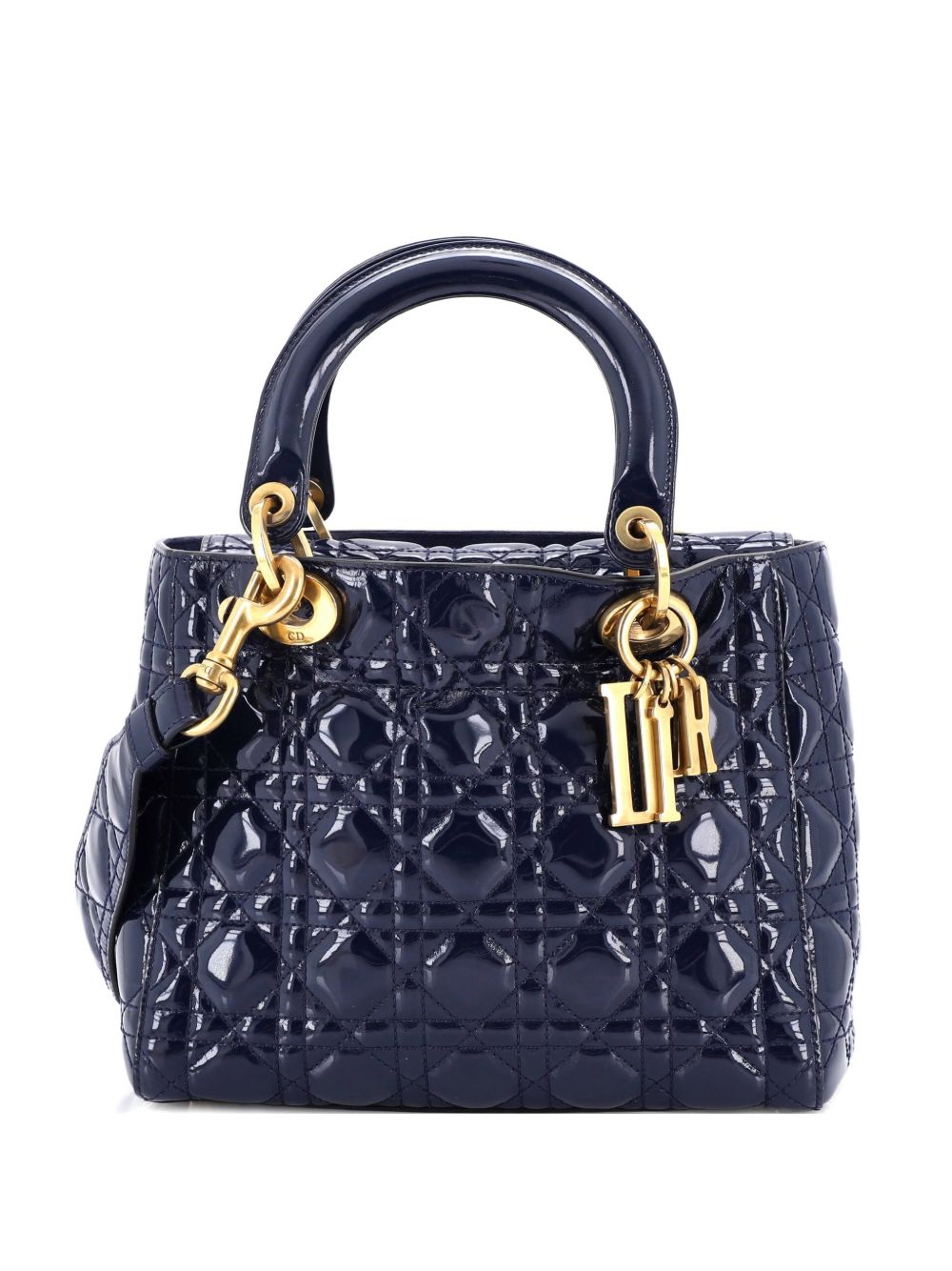 Supple Lady Dior Bag Cannage Quilt Patent Medium satchel