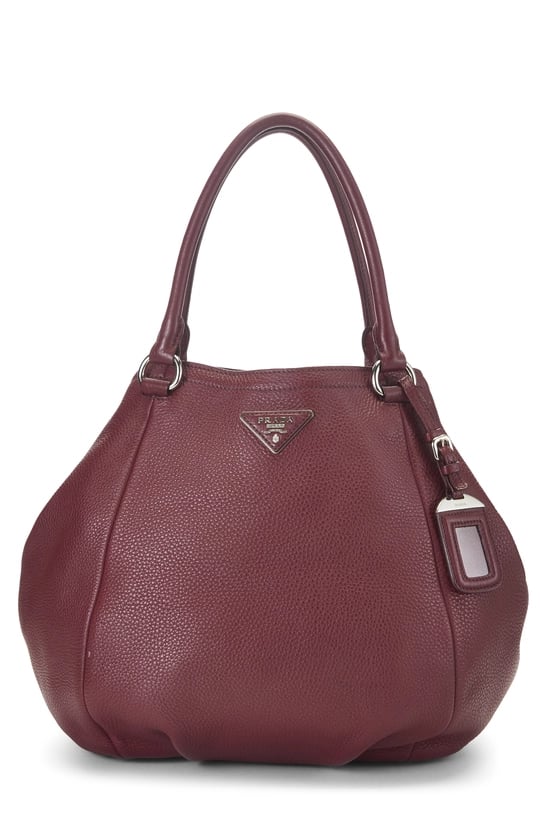 Burgundy Vitello Daino Sacca 2 Manici