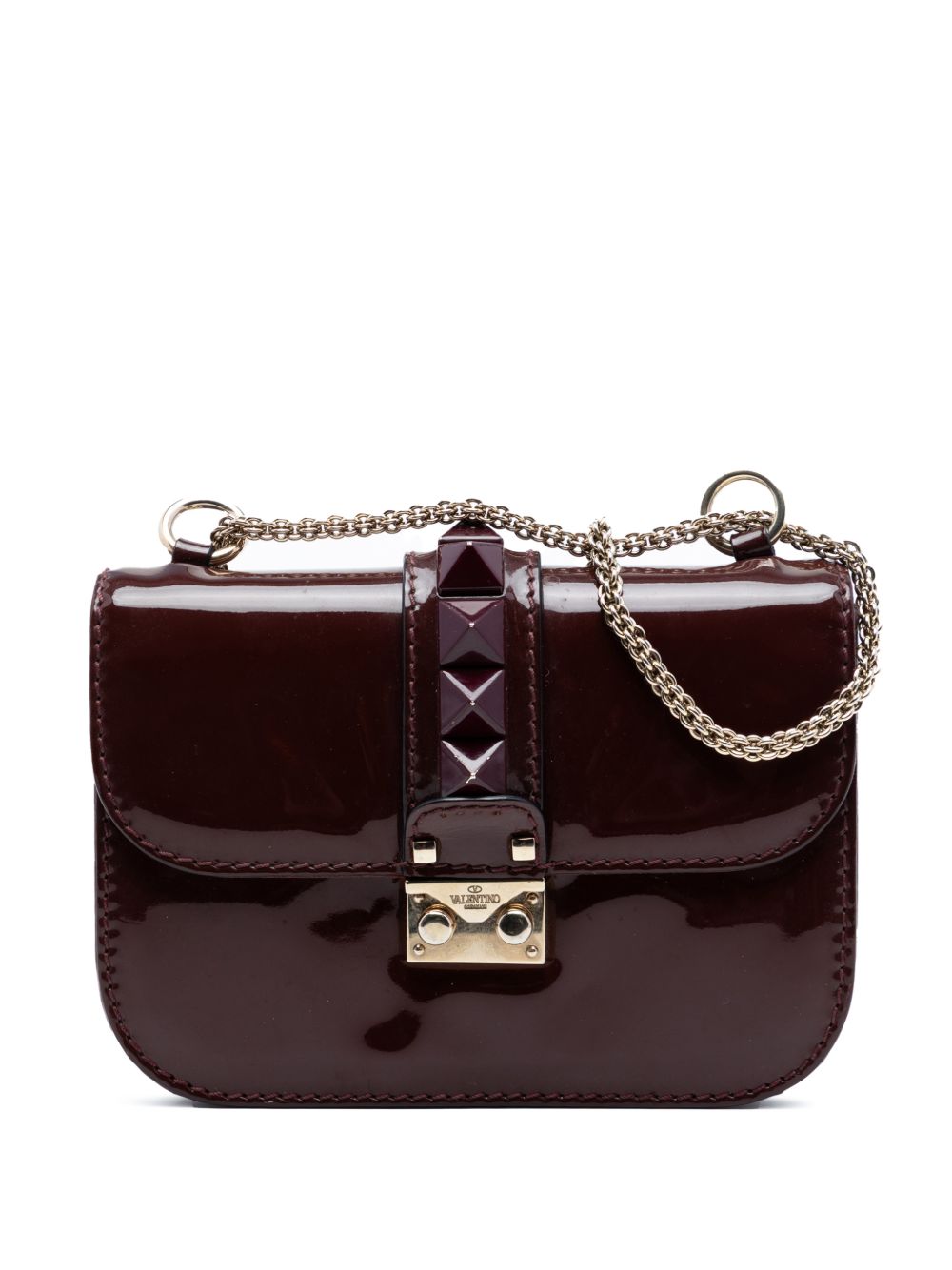 2000-2017 Small Patent Rockstud Glam Lock crossbody bag