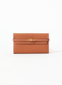 Hermes Gold Evercolor Kelly To-Go Wallet